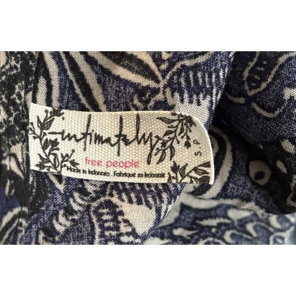 Free People Intimately Beaux Bandana Print Swing Dress Blue Open Back Mini Small